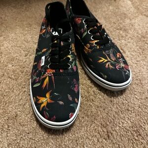 Vans Black Floral Sneakers